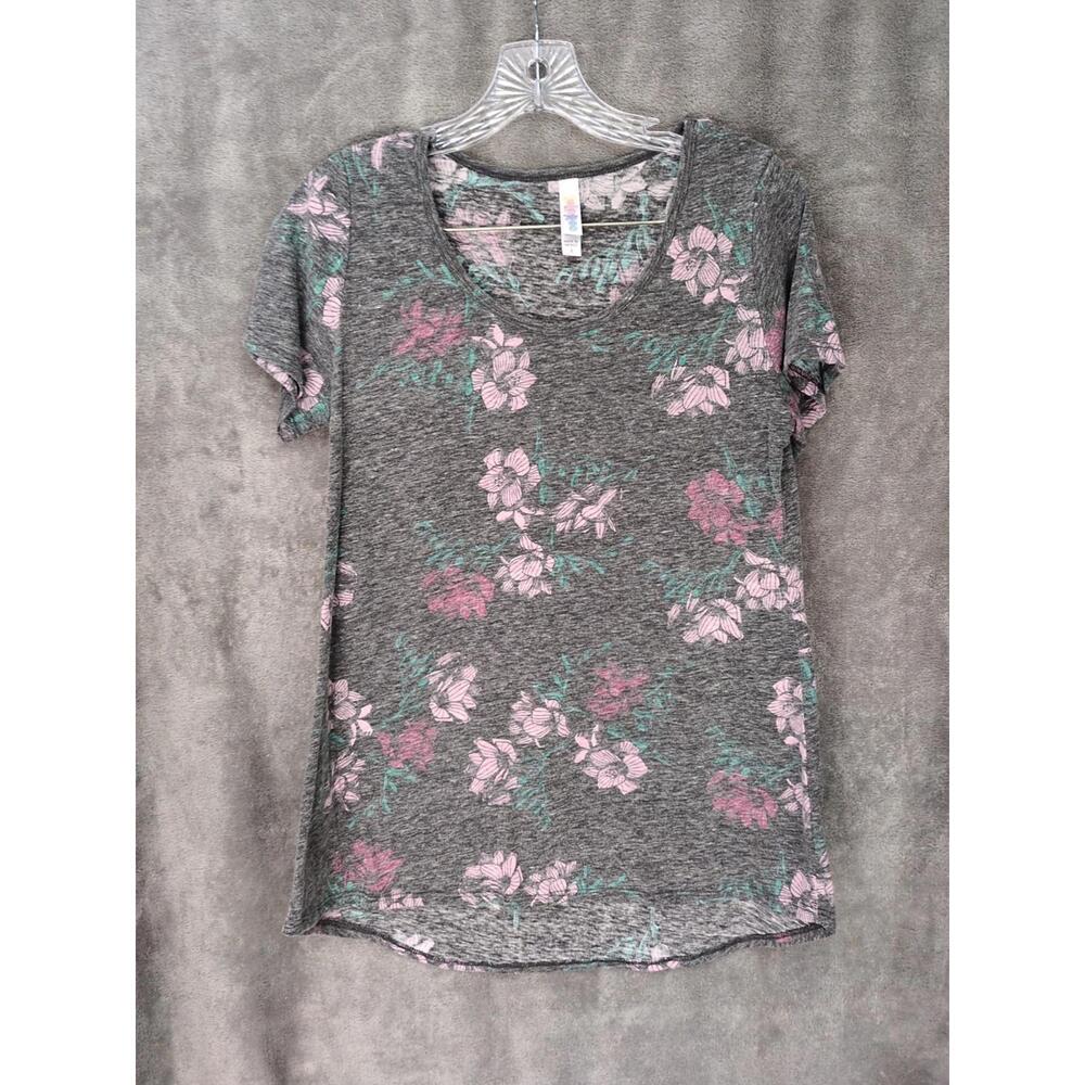 LuLaRoe Floral T-Shirt Womens Small Scoop Neck Short Sleeve Casual